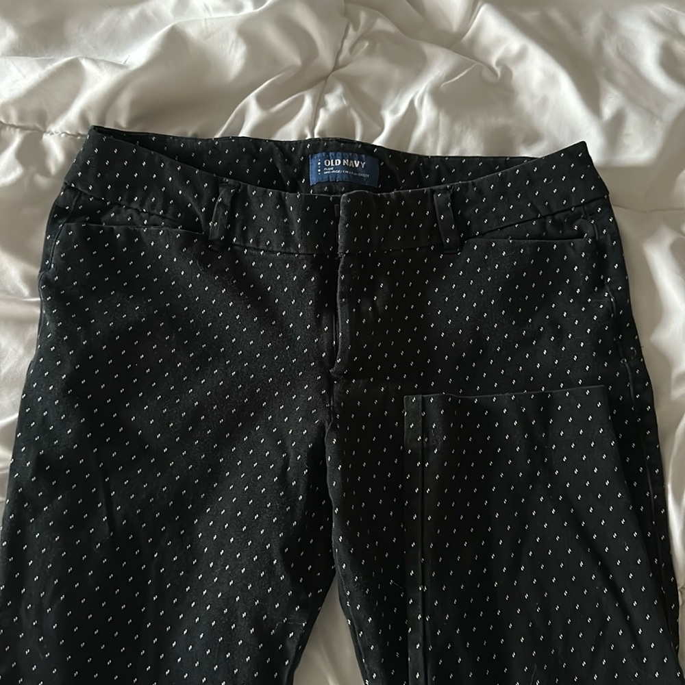 Old navy black pants with white polkadots. Mid-rise size 8